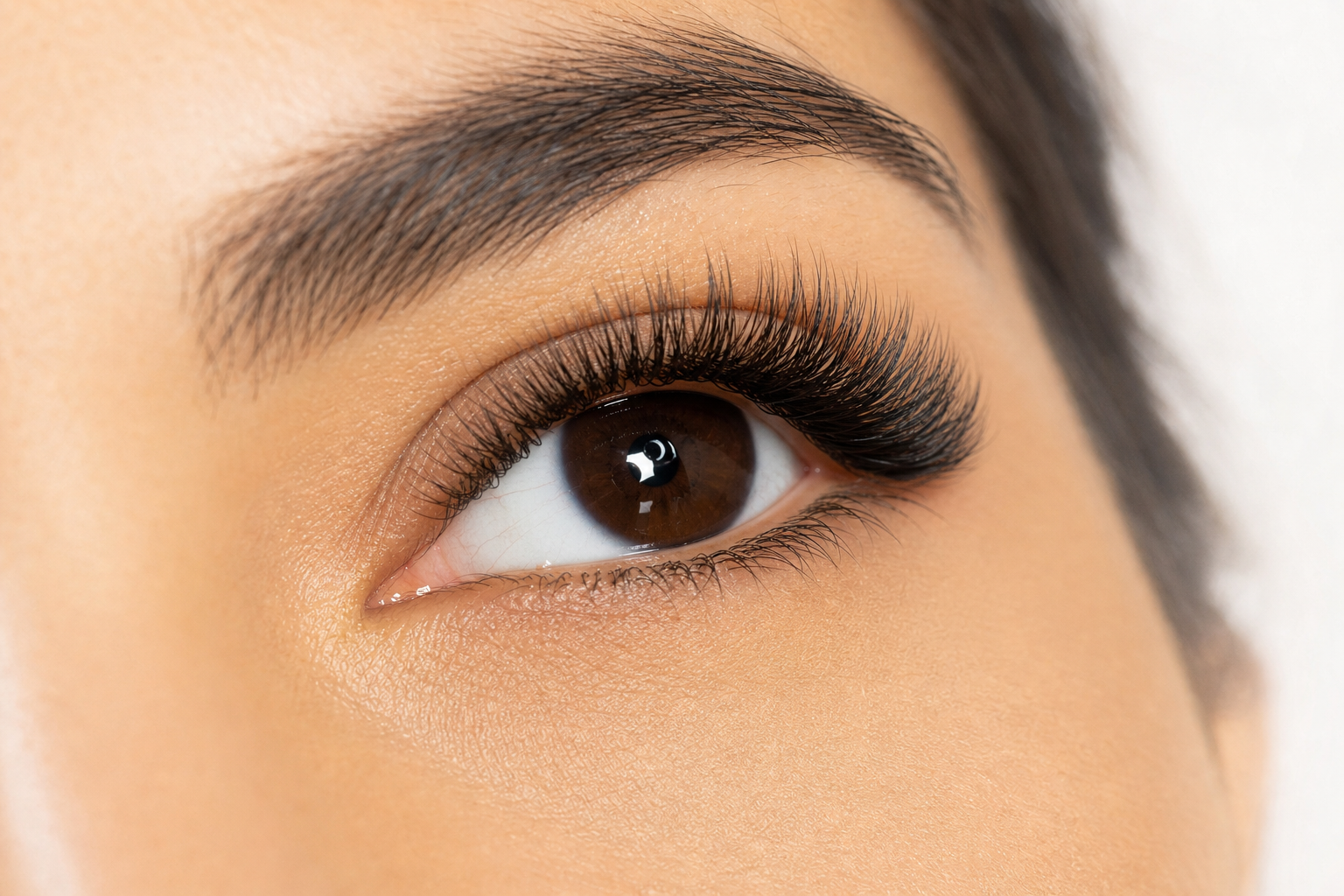 Volume lash extensions showing full, fluffy lash fan detail