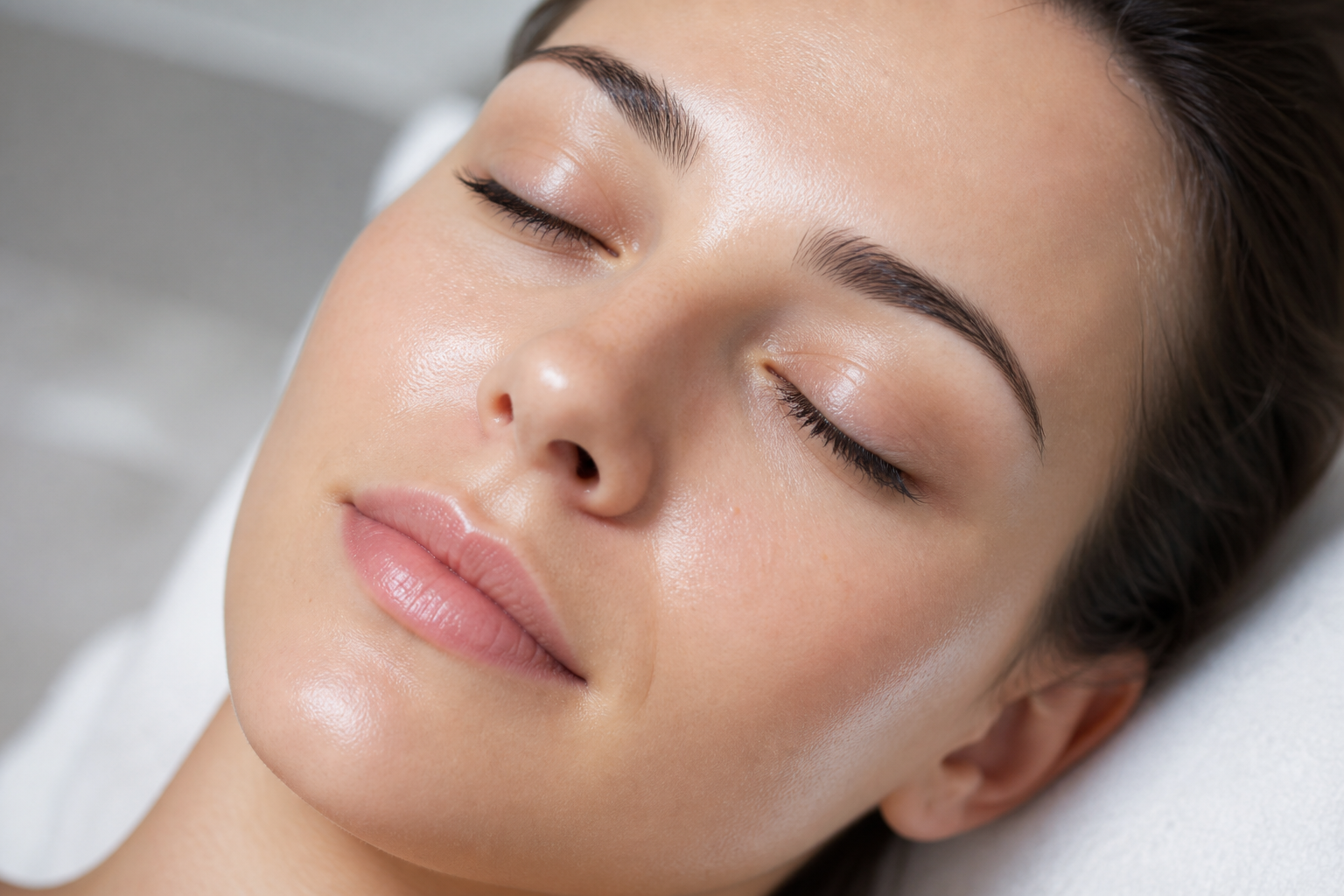 Before and after comparison of clear skin after deep cleansing facial