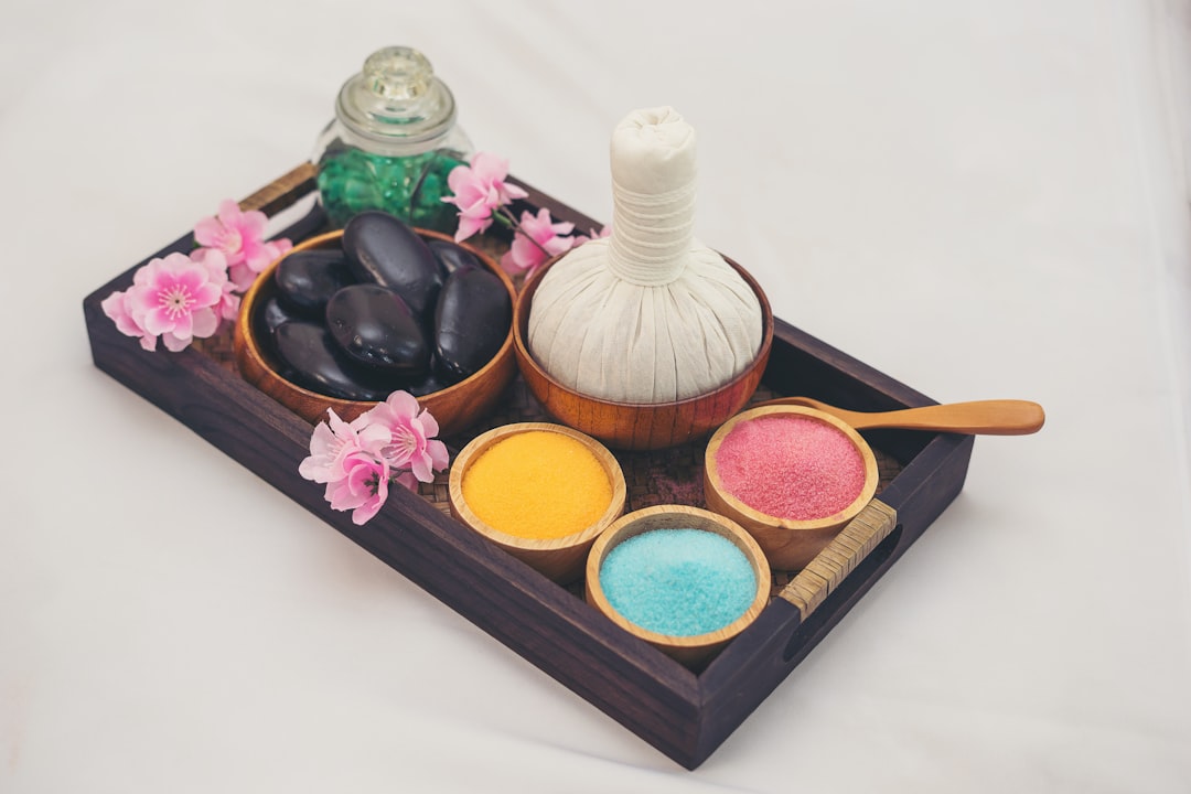 Ayurvedic herbal oils and detox treatment tray