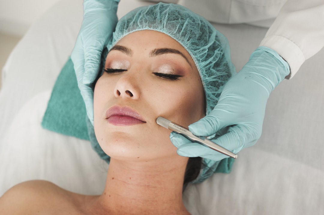 Client receiving a facial skincare treatment at a med spa