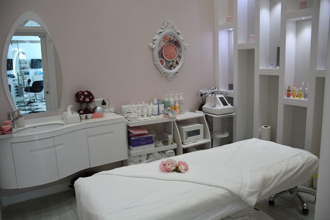Clean, minimal treatment room setup typical of a clinical skincare studio