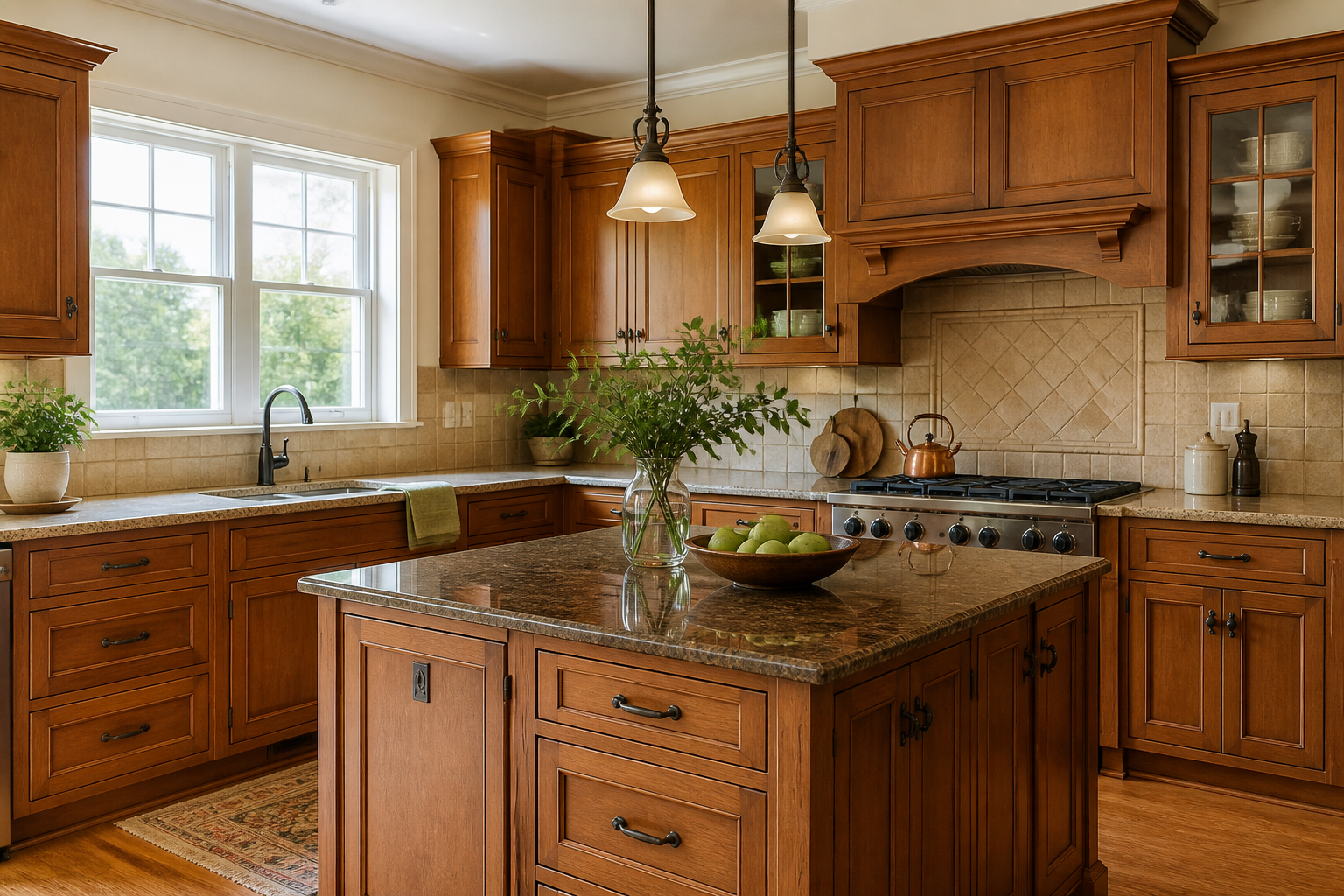 Traditional framed kitchen cabinets with inset doors